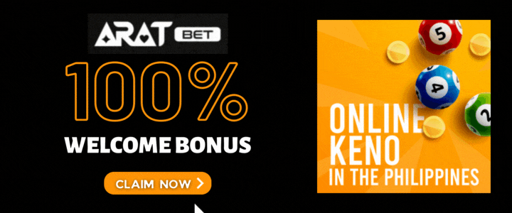 Aratbet 100% Deposit Bonus - Online Keno Philippines