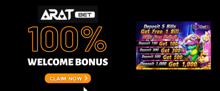 Aratbet 100% Deposit Bonus - Ubet95 Casino 5 Bills Free 1 Bill Promotion