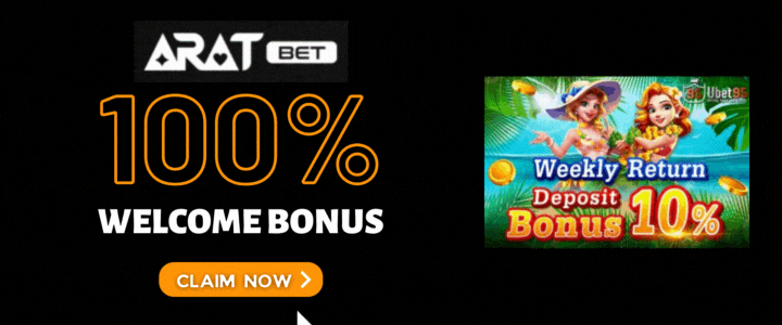 Aratbet 100% Deposit Bonus - Ubet95 Casino Weekly Return 10% Deposit Bonus